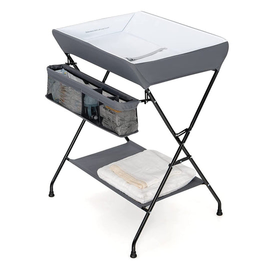 Grey Folding  Wide Nursery Diaper Baby  Changing Table-0